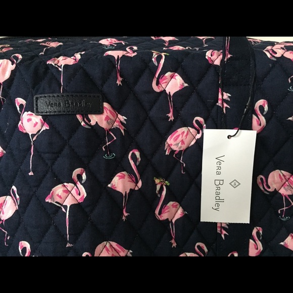 New Vera Bradley large duffle bag FLAMINGO - Picture 3 of 7
